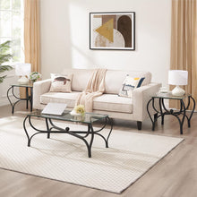Load image into Gallery viewer, 3-Piece Tempered Glass Coffee Table Set